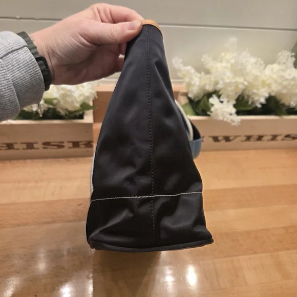 Coach Hamptons Weekend Expandable Tote Bag Small Black Nylon Y2K - Picture 2 of 14